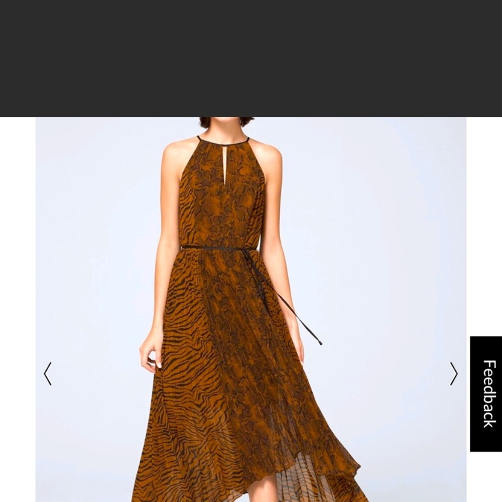 WHBM animal print Pleated dress sz 6P